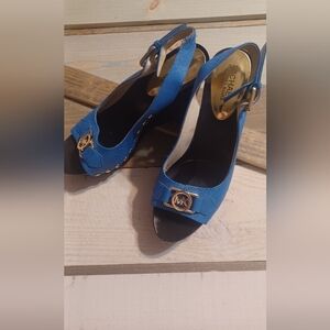 Michael Kors sassy blue wedge high heels